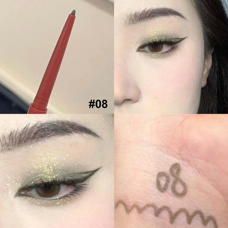10-Color Waterproof Eyeliner Pencil – High Pigment Matte Gel