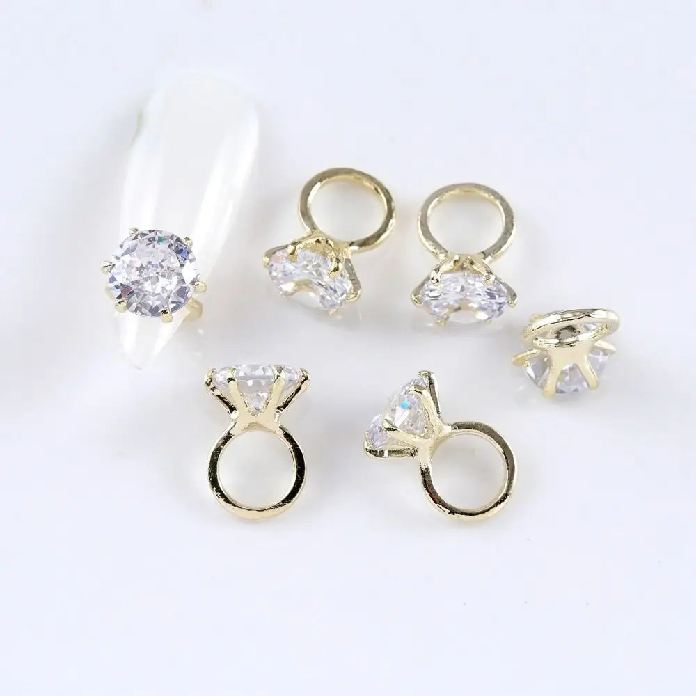 3D Zircon Nail Art Rhinestones – Diamond Manicure Charms 5pc Nail Art Rhinestones PRIMED