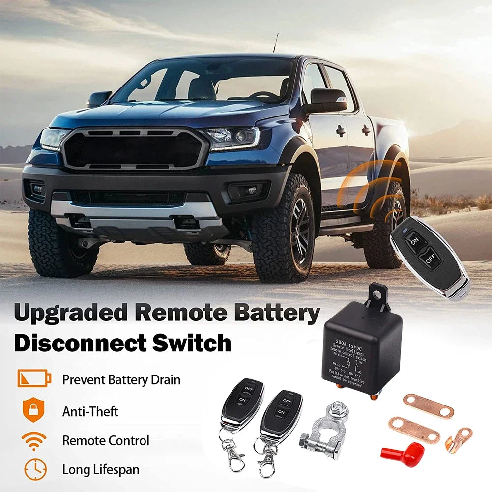 12V/24V 200A Wireless Remote Car Battery Disconnect Switch Battery Disconnect Relay PRIMED