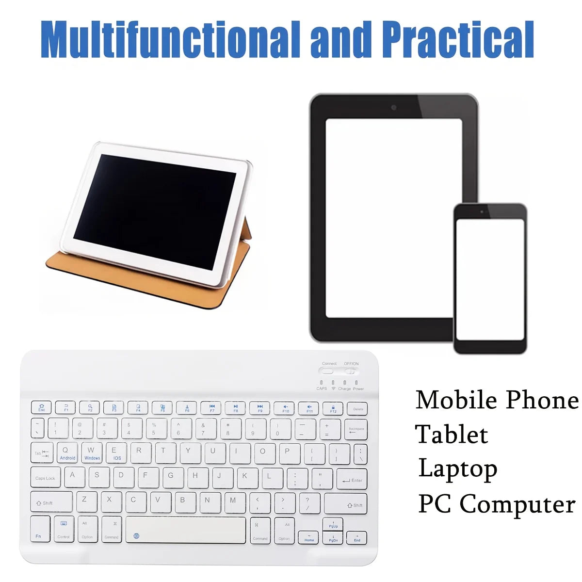 Ultra-Thin 10" Bluetooth Wireless Keyboard – iOS Android Windows Bluetooth Wireless Keyboard PRIMED