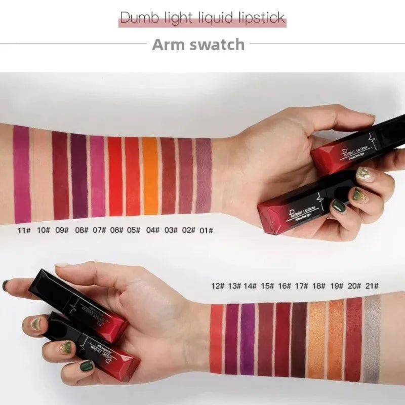 21-Color Matte Liquid Lipstick Set – Waterproof Long-Lasting Liquid Lipstick Set PRIMED