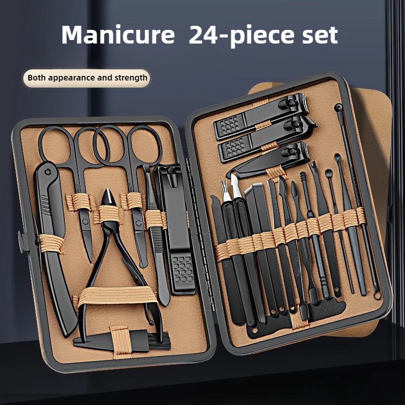 Stainless Steel Nail Clipper Set – Sharp Ergonomic Manicure Kit Nail Clipper Set PRIMED SET160-Brown24