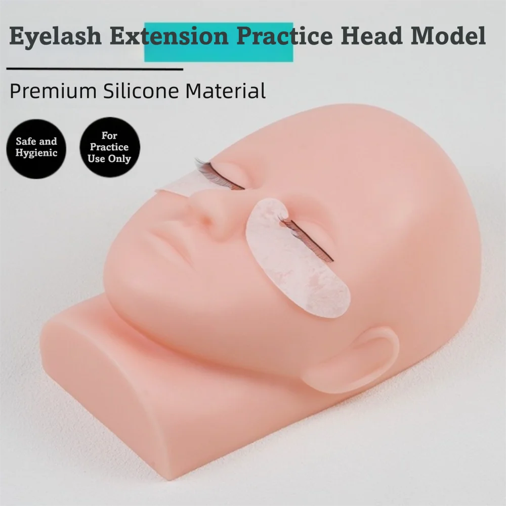 Silicone Eyelash Extension Practice Head | 3D Training Model