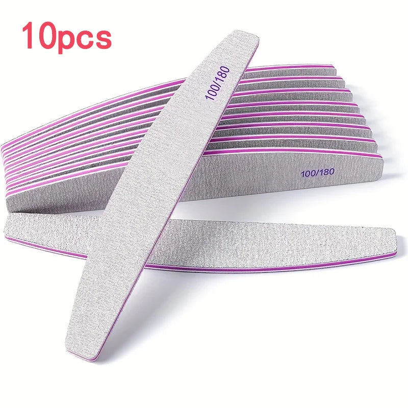 Professional Nail Files 10/25 Pcs Double Sided Emery Board 100/180 Grit