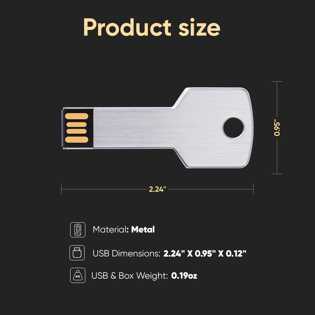 Metal USB Flash Drive 8–128GB | Custom Logo Key Pen Drive USB Flash Drive PRIMED