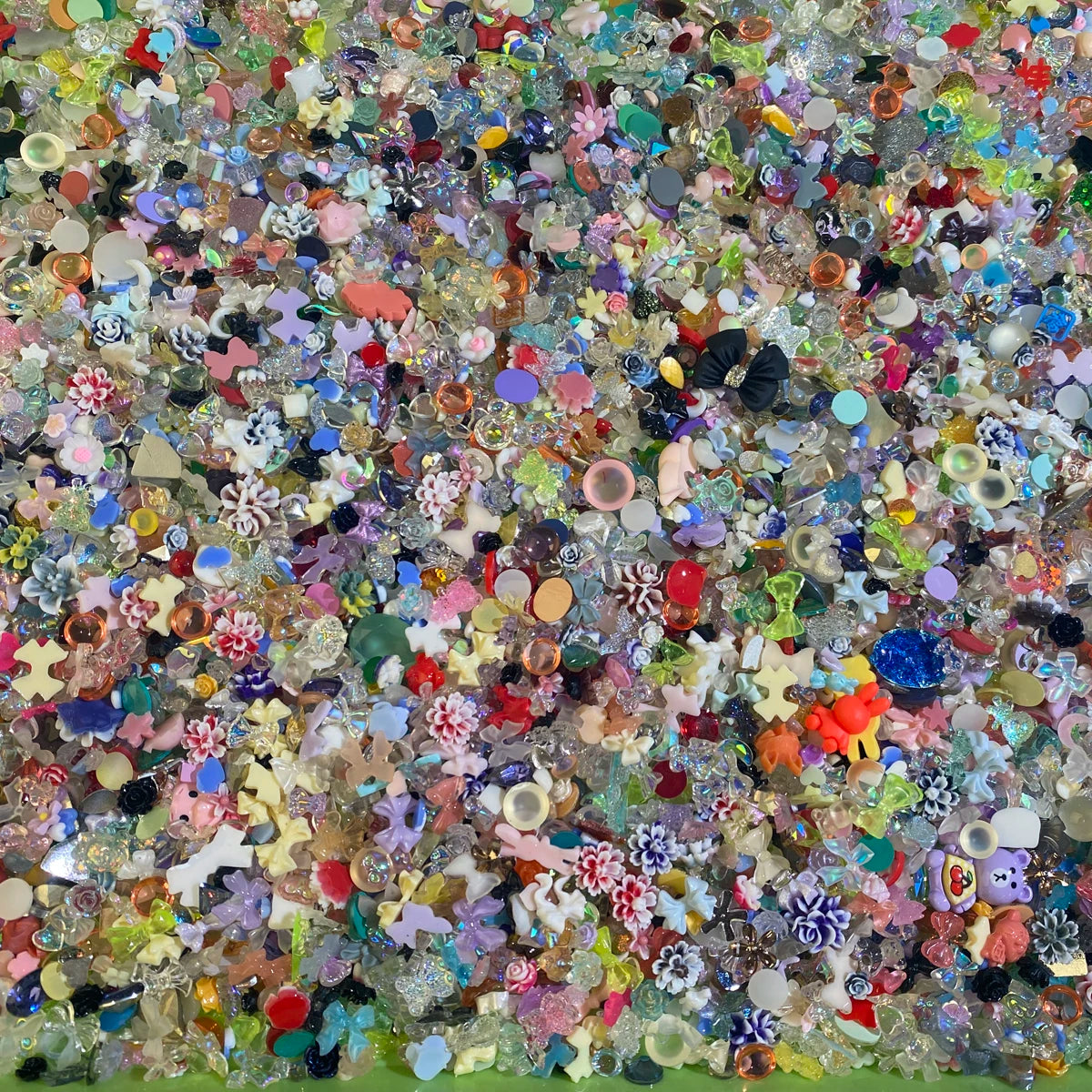 600Pcs Kawaii 3D Resin Nail Charms – Bows, Hearts & Flowers Nail Art Charms PRIMED