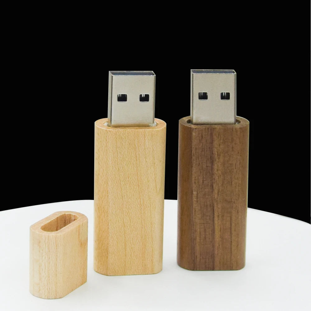 Wooden USB Flash Drive Custom Logo Bulk 4GB–64GB | 10/30/50 Pack