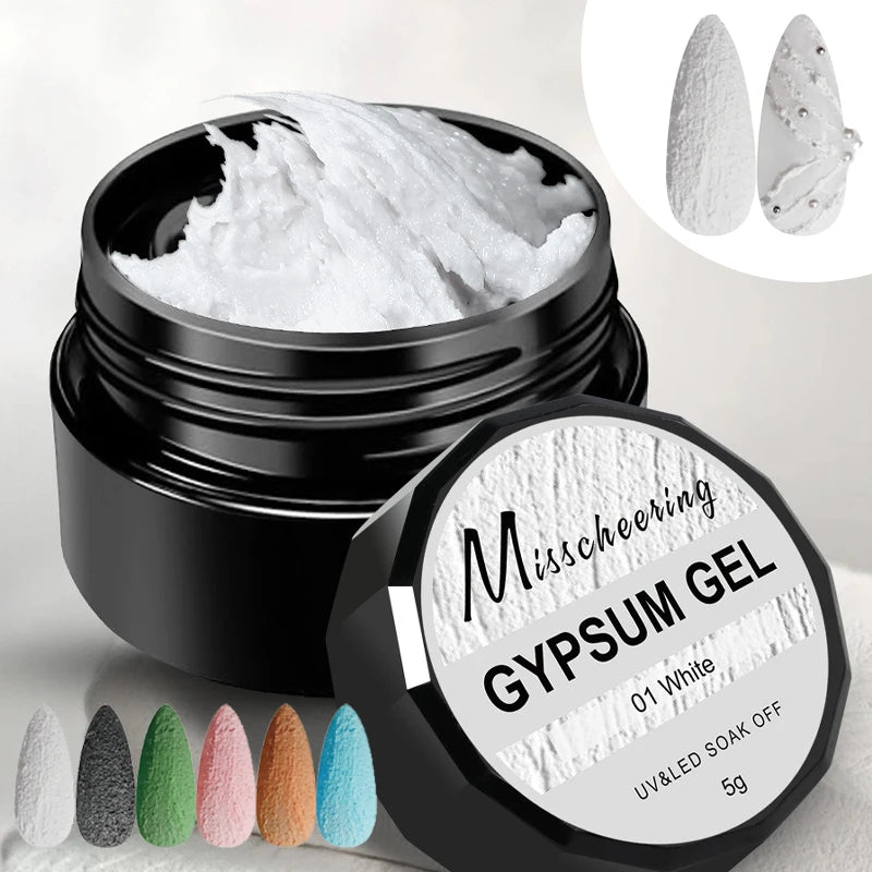 3D Gypsum Plaster Nail Gel – No-Wipe UV/LED Sculpture Modeling Nail Sculpture Gel PRIMED