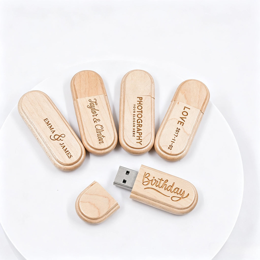 20pcs Wood USB 3.0 Flash Drives Custom Logo 4GB–64GB Bulk USB Flash Drive PRIMED