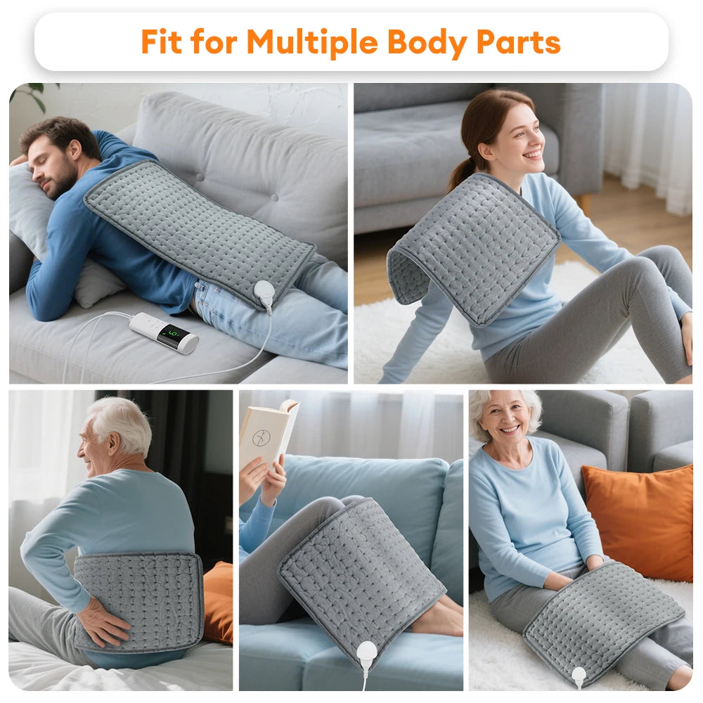 Electric Heating Pad 30×60cm | 9 Temps, Timer, Washable Electric Heating Pad PRIMED