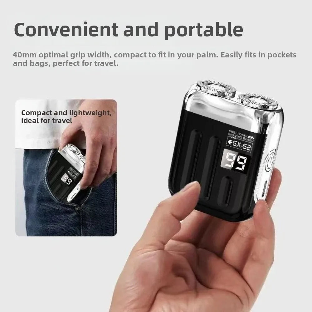 Portable Mini Electric Shaver – Magnetic Rechargeable Waterproof