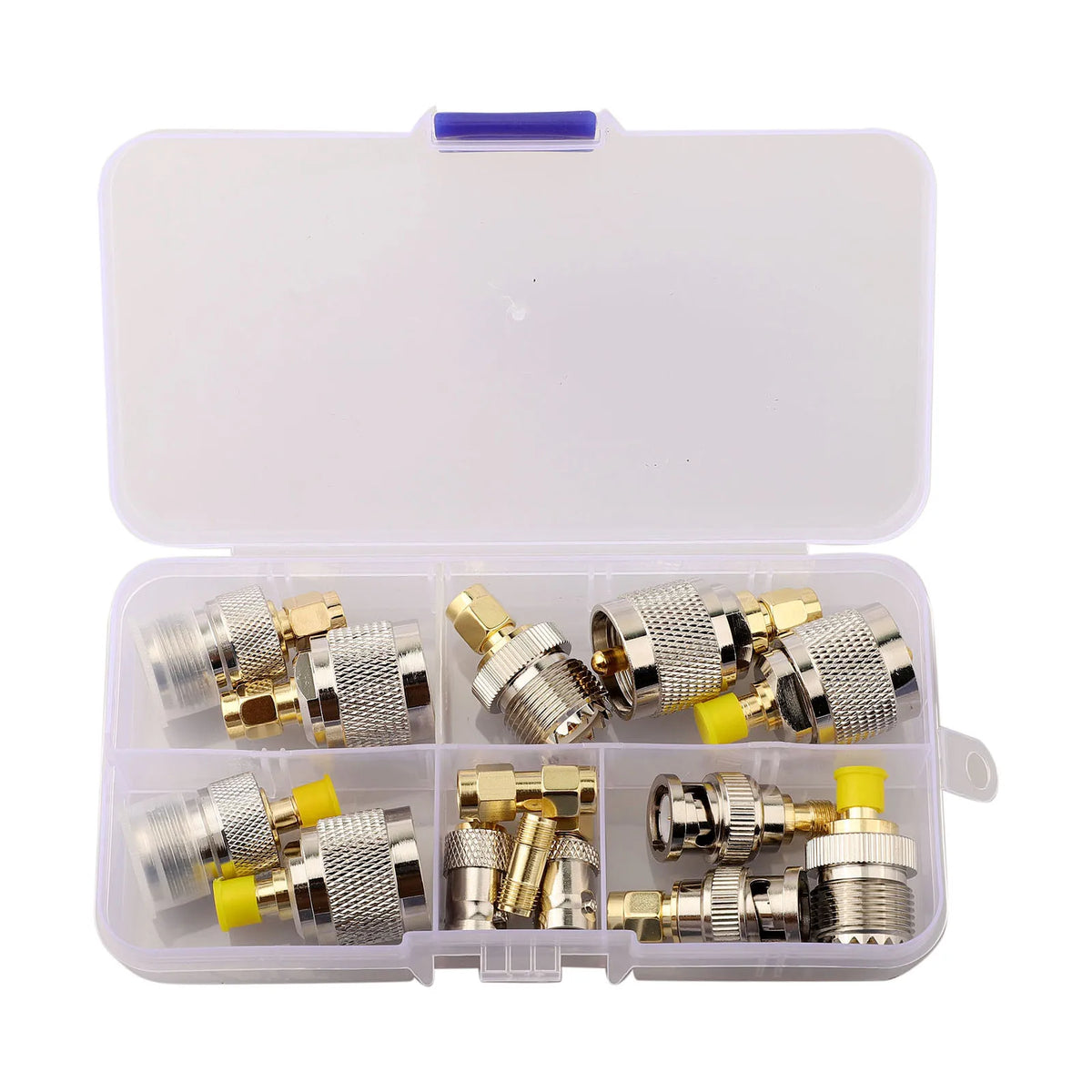 14-Piece SMA BNC UHF N-Type RF Coaxial Adapter Connector Kit RF Connector Kit PRIMED