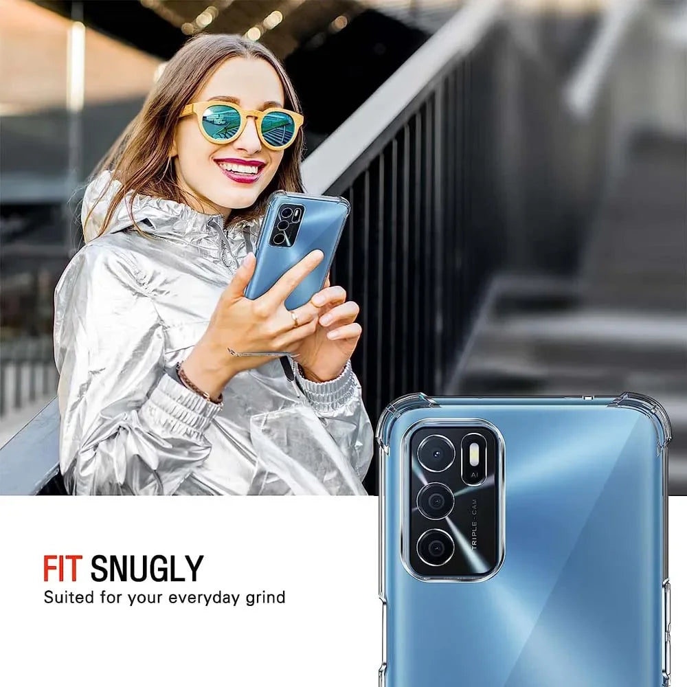 Crystal Clear TPU Case for OPPO A16 A17 A54 A55 A76 A96 Phone Case Cover PRIMED