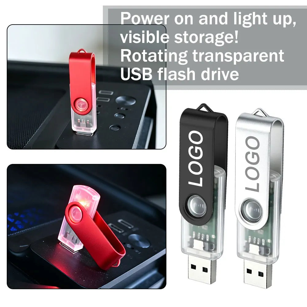 100-Pack Custom Logo Metal USB Flash Drives 1GB–64GB LED USB Flash Drive PRIMED