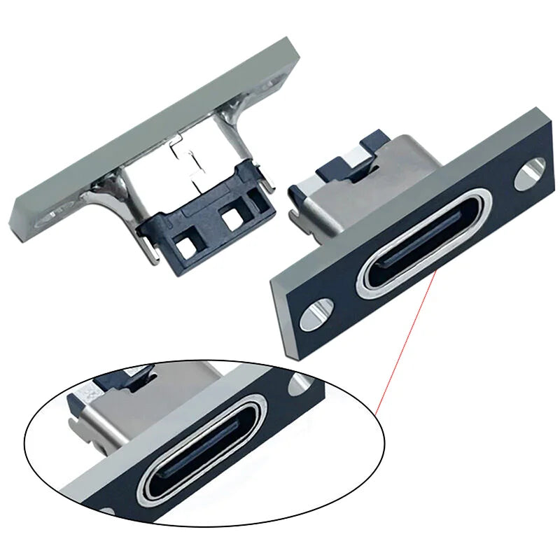USB 3.1 Type-C Female Connector Socket with Fixing Plate 5pcs