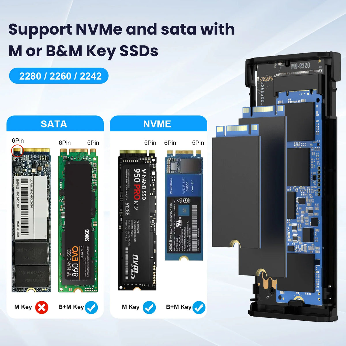 UTHAI NVMe M.2 SSD Enclosure 20Gbps USB-C Gen2 Aluminum Case