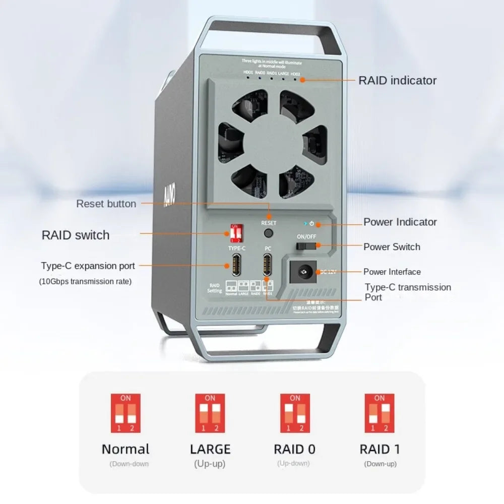 MAIWO Dual Bay 10Gbps HDD Docking Station – RAID & Duplicator HDD Docking Station PRIMED