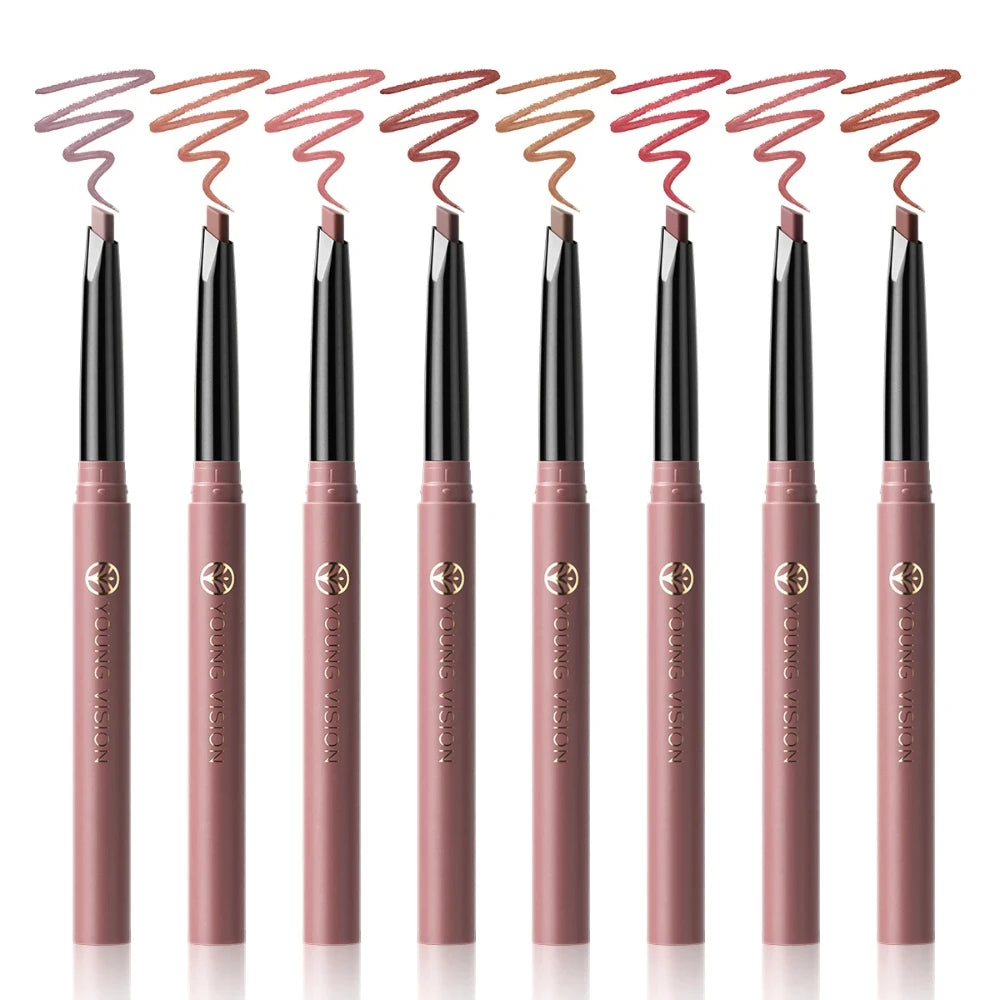 8-Color Rotatable Matte Lip Liner Set – Waterproof Long-Lasting Matte Lip Liner Set PRIMED