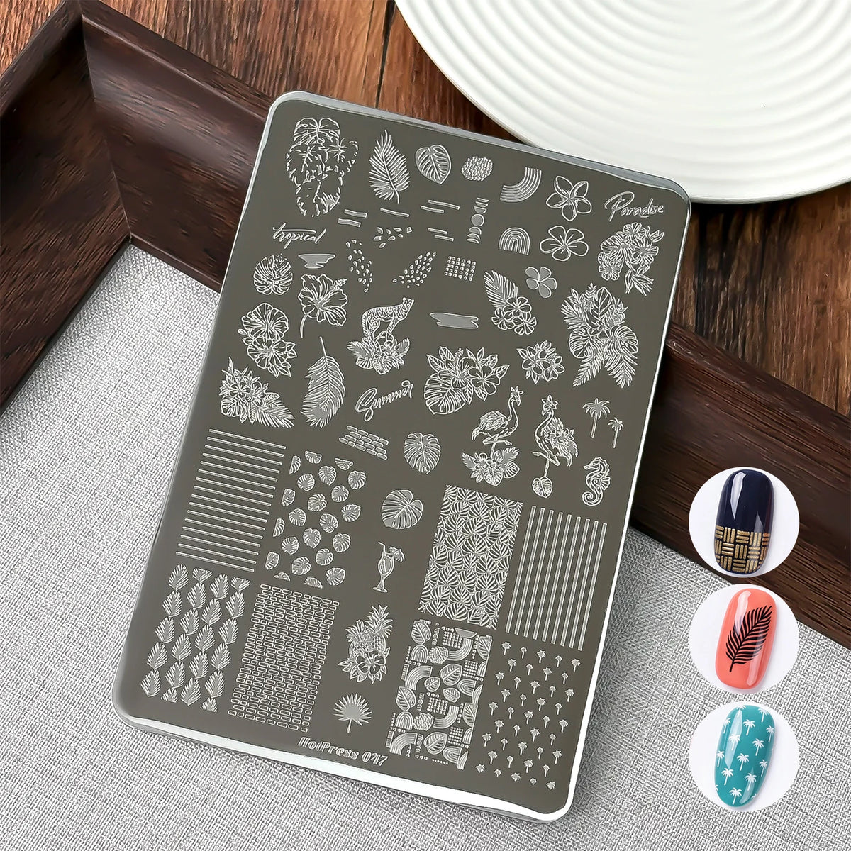 Vintage Lace Nail Stamping Plate – Flowers, Bow & Lace Art