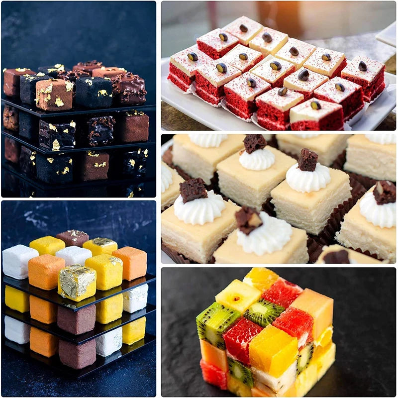 8-Cavity Silicone Cube Cake Mold – Mousse, Brownie & Chocolate Silicone Baking Mold PRIMED