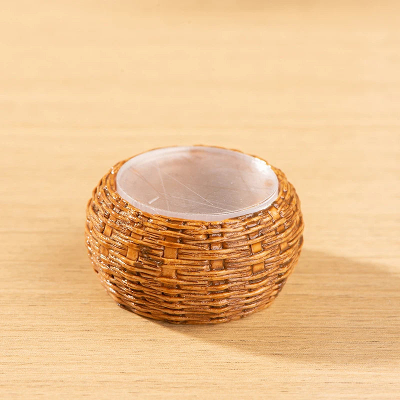 Miniature Bamboo Rattan Hand-Woven Basket & Chair Dollhouse Decor Dollhouse Miniature Decor PRIMED A4