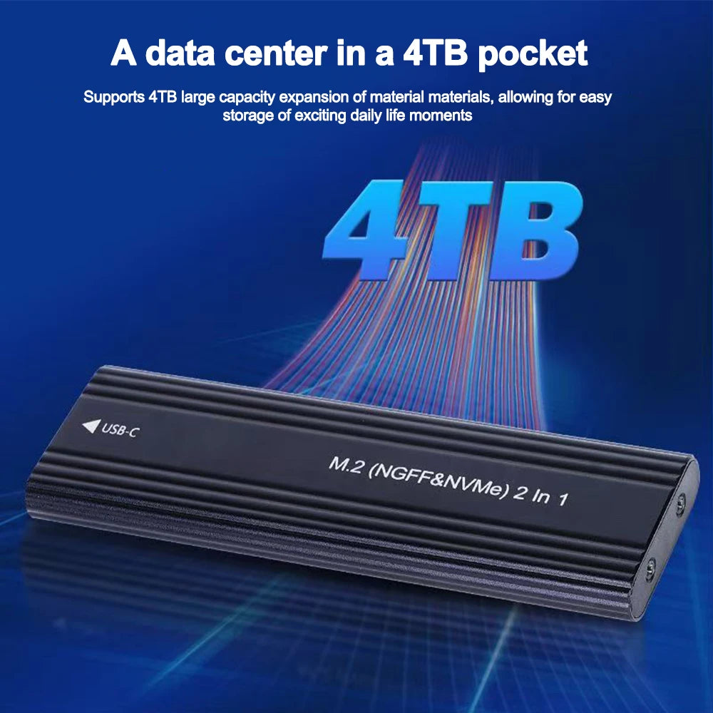 M.2 SSD Enclosure NVMe SATA Dual Protocol USB-C Adapter SSD Enclosure PRIMED