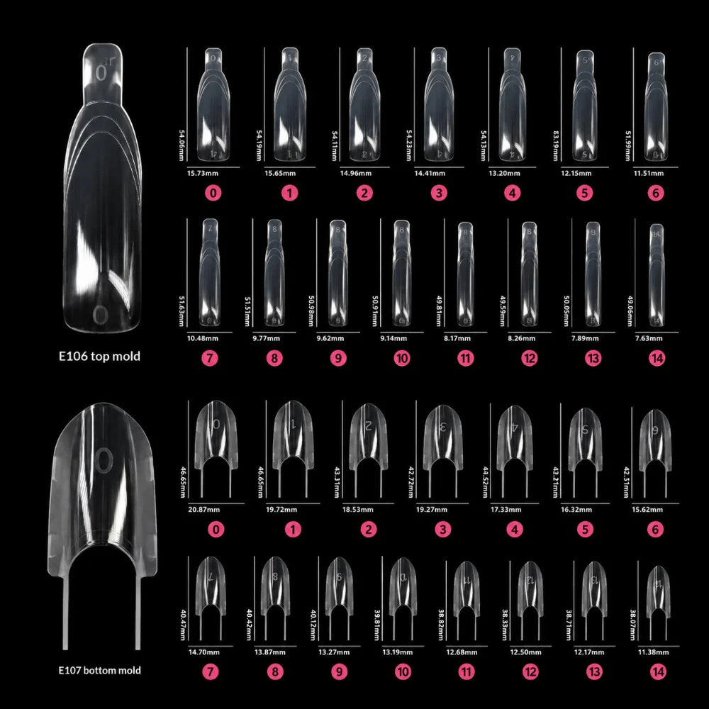 Rocket Shape Dual Nail Extension Forms 30pcs – Reusable