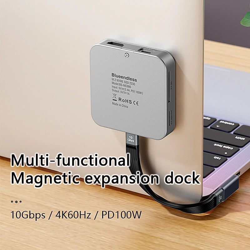 UTHAI MC906 M.2 NVMe SSD Dock 4K HD USB 3.2 Type-C Hub