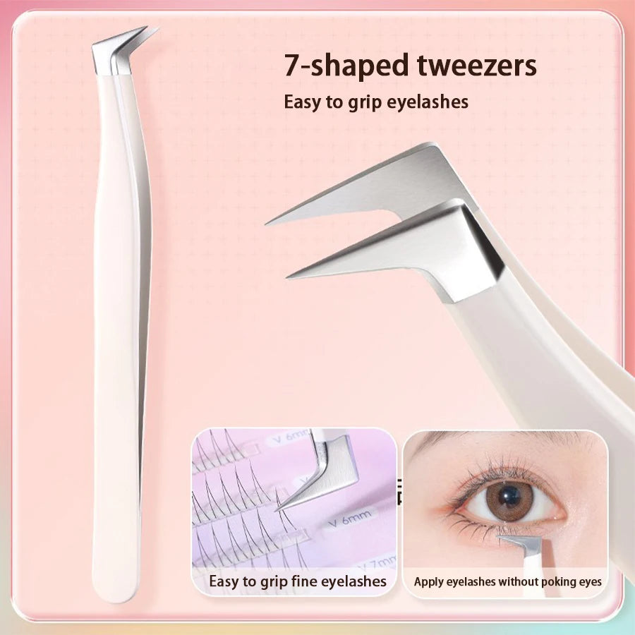 Stainless Steel Eyelash Tweezers for Lash Extension Grafting
