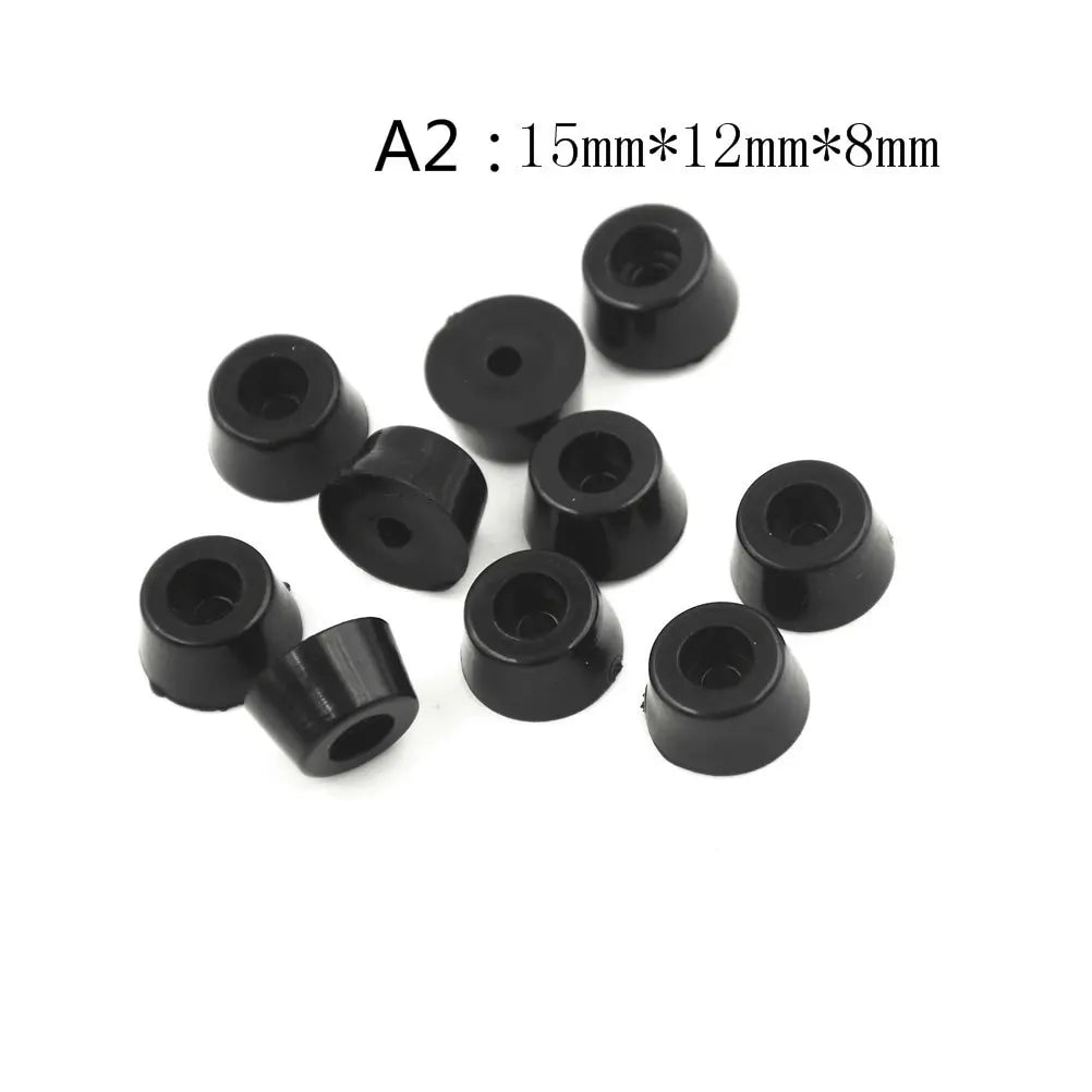 10-Pack Black Rubber Furniture Feet | Non-Slip Floor Protectors