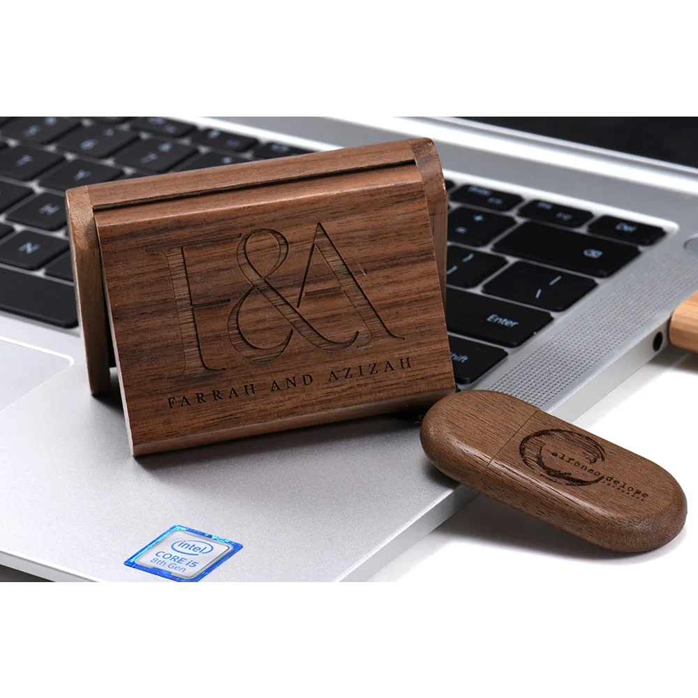 JASTER 30-Pack Wooden USB 3.0 Flash Drives | Free Custom Logo USB Flash Drive PRIMED
