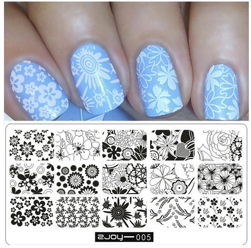 Nail Art Stamping Plate 6×12cm – Cactus Floral & Animal Designs Nail Stamping Plate PRIMED