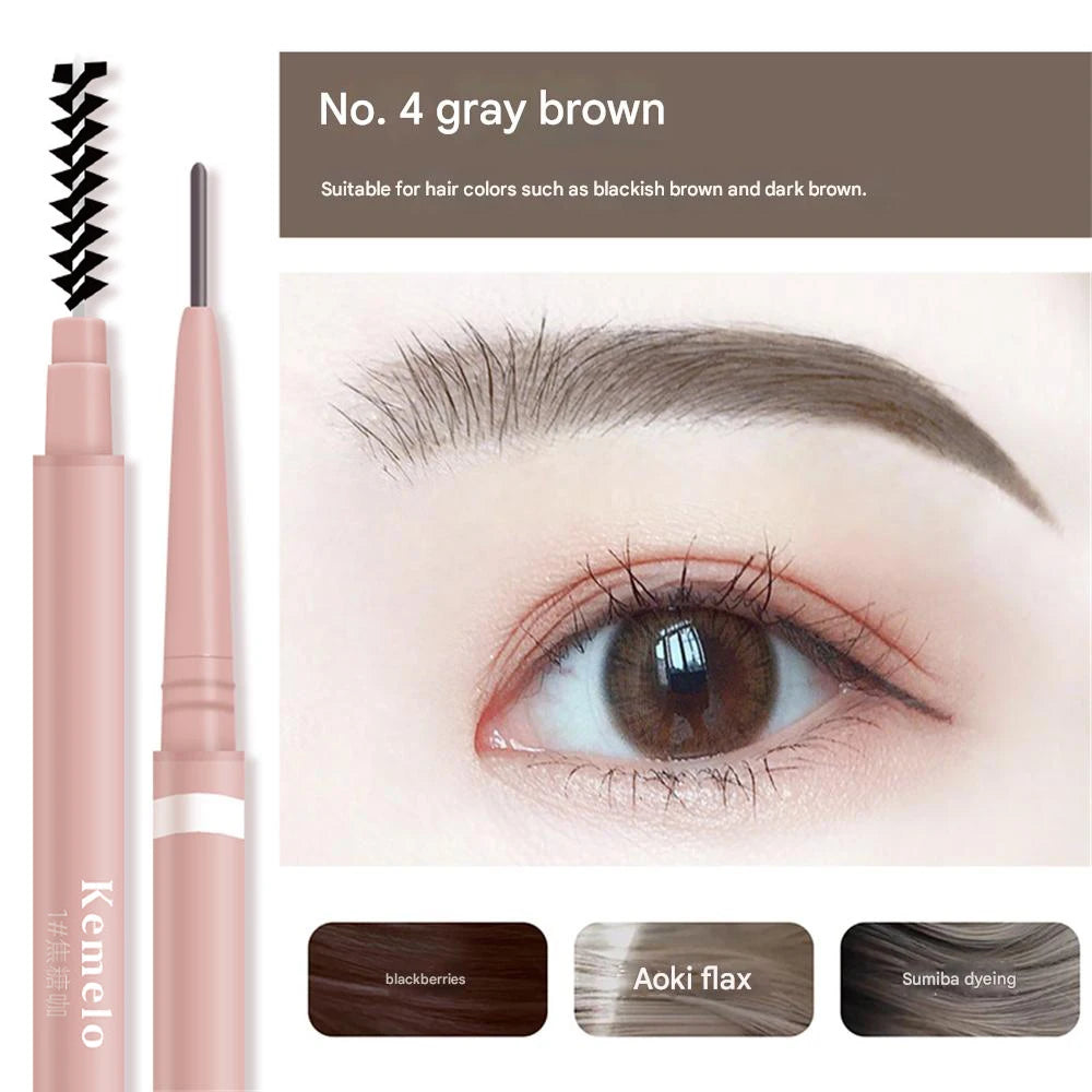 1.5mm Ultra-Fine Waterproof Eyebrow Pencil with Spoolie Brush