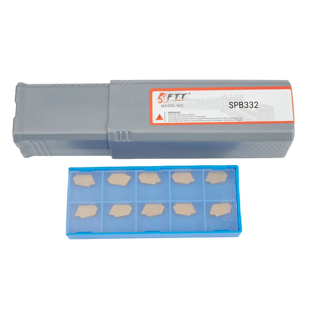 SP300 Carbide Cutting Inserts & SPB332 Grooving Holder 10pc