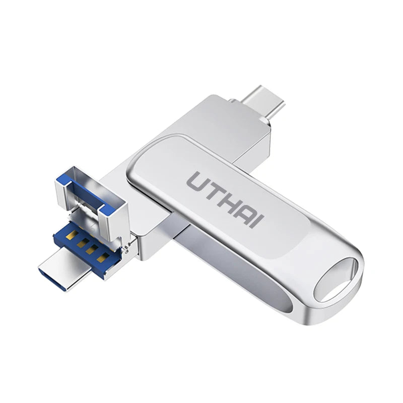 UTHAI T81 3-in-1 USB 3.0 Flash Drive 128GB | Type-C & MicroSD
