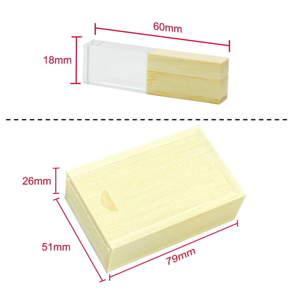 10-Pack Crystal USB 2.0 Flash Drives | Custom Logo 4–128GB USB Flash Drive PRIMED