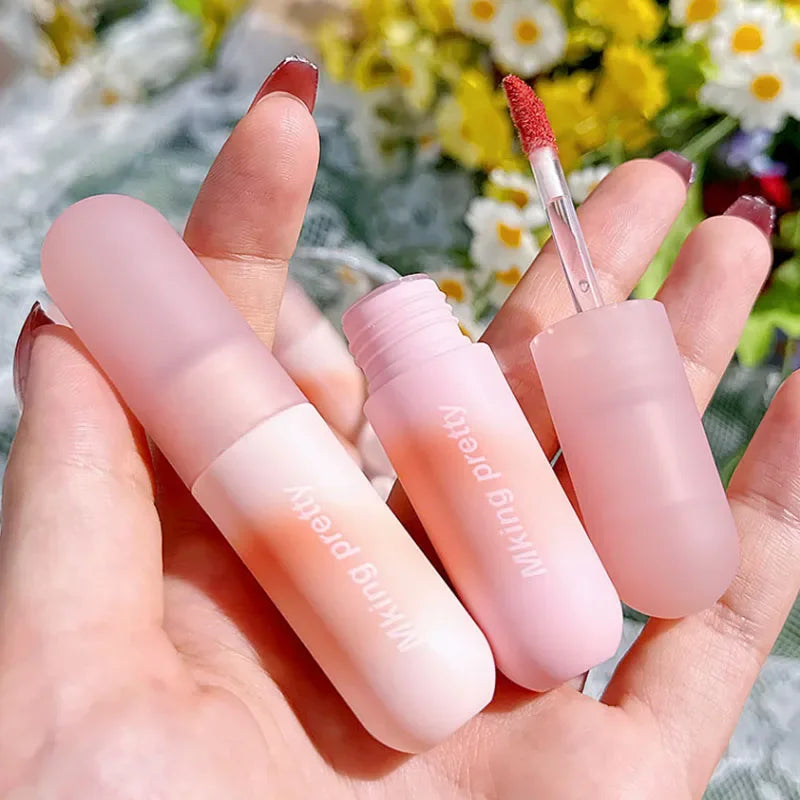 Peach Pink Matte Liquid Lipstick – Velvet Lip Glaze Waterproof Matte Liquid Lipstick PRIMED