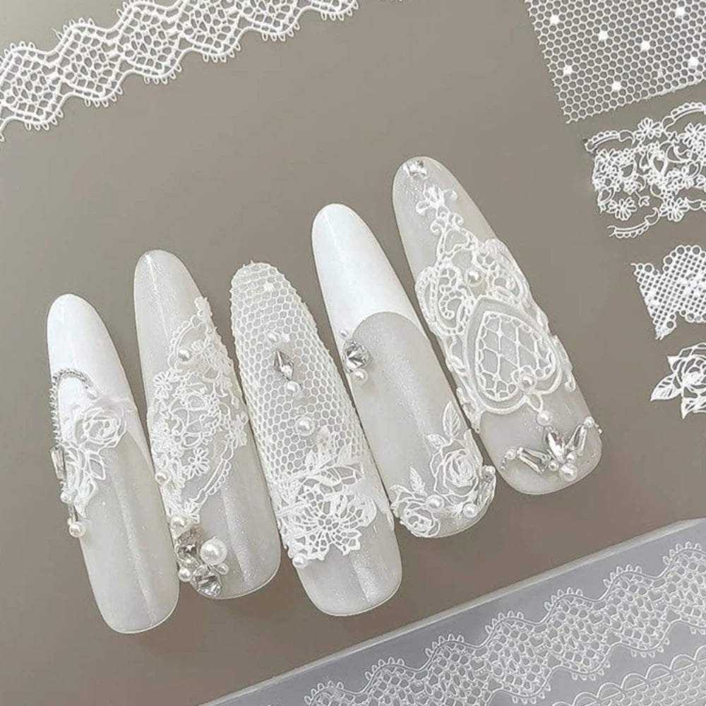 3D Lace Floral Silicone Nail Art Mold – Gel & Acrylic DIY