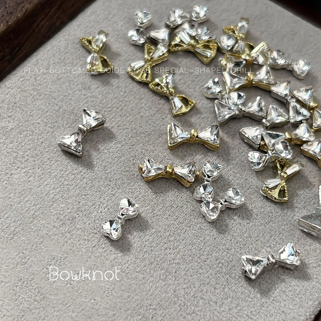 3D Zircon Bowknot Nail Charms | Crystal Rhinestone Flatback Art Nail Art Charms PRIMED