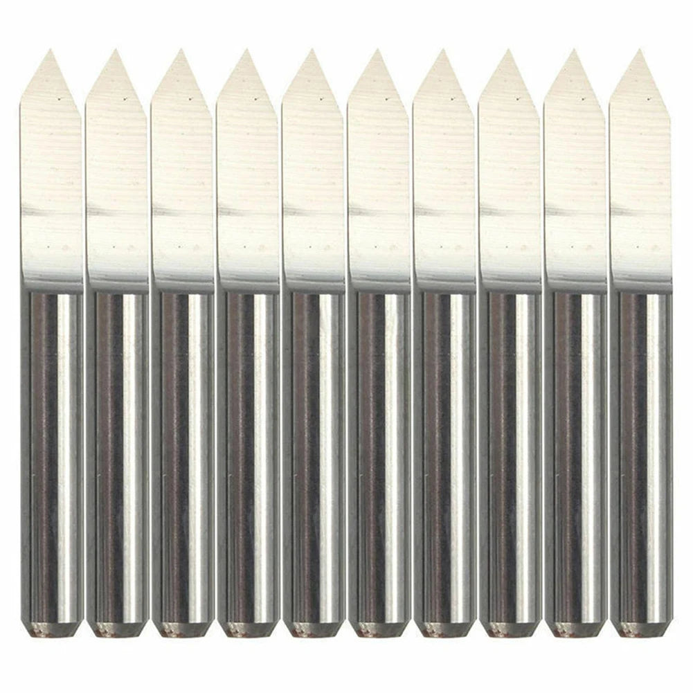 10-Pack Carbide CNC Engraving Bits 0.1mm 60° V-Shape PCB Router CNC Engraving Bits PRIMED