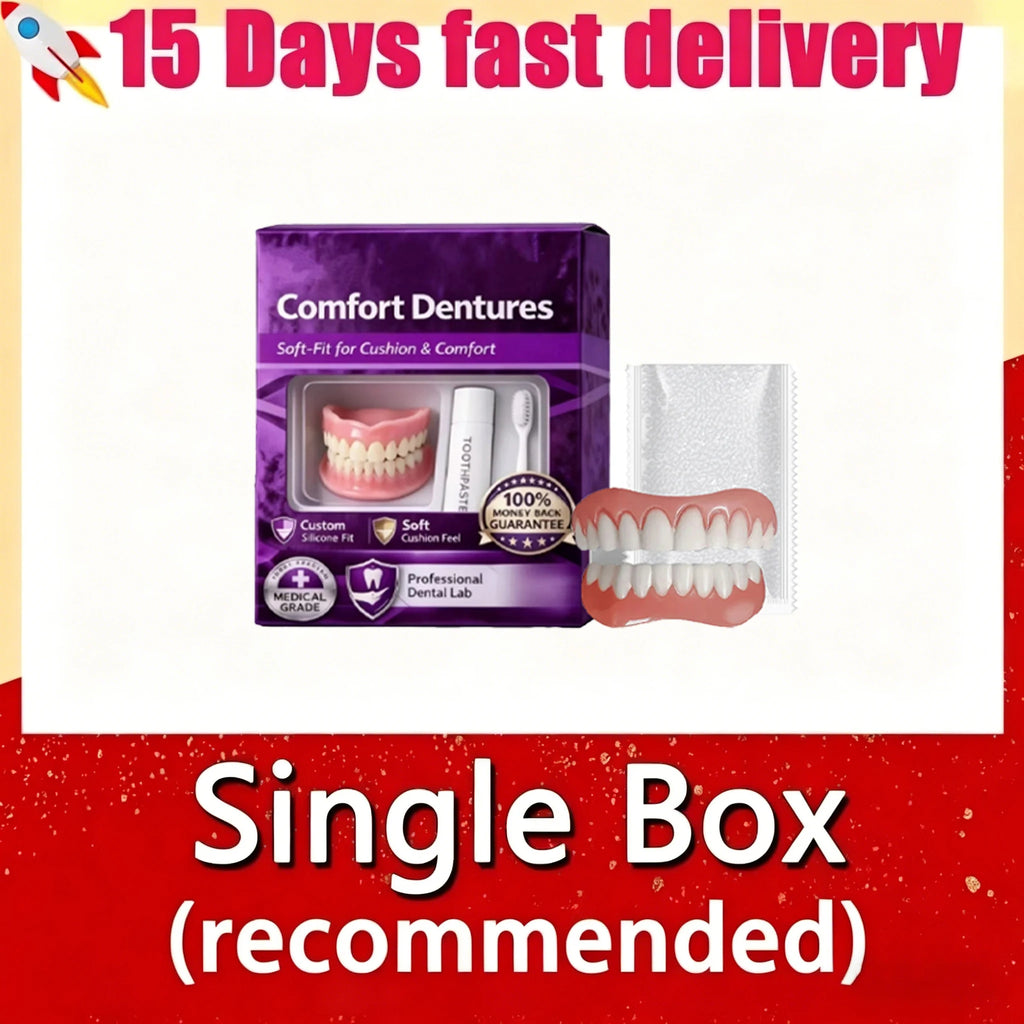 Silicone Dentures Full Set – Upper & Lower Fake Teeth Combo Silicone Dentures PRIMED 1 box