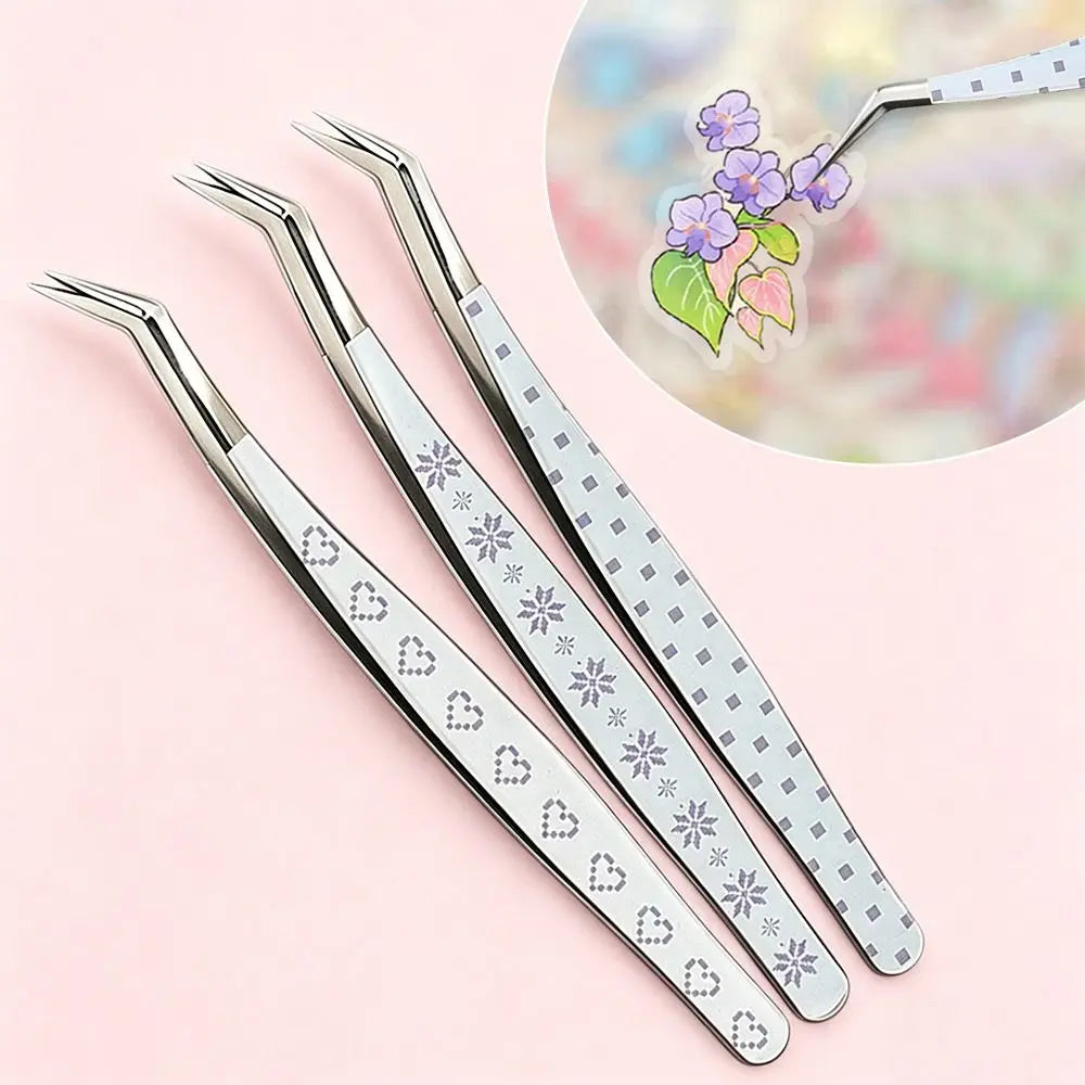 Anti-Static Curved Lash Extension Tweezers – Cartoon Design Lash Extension Tweezers PRIMED