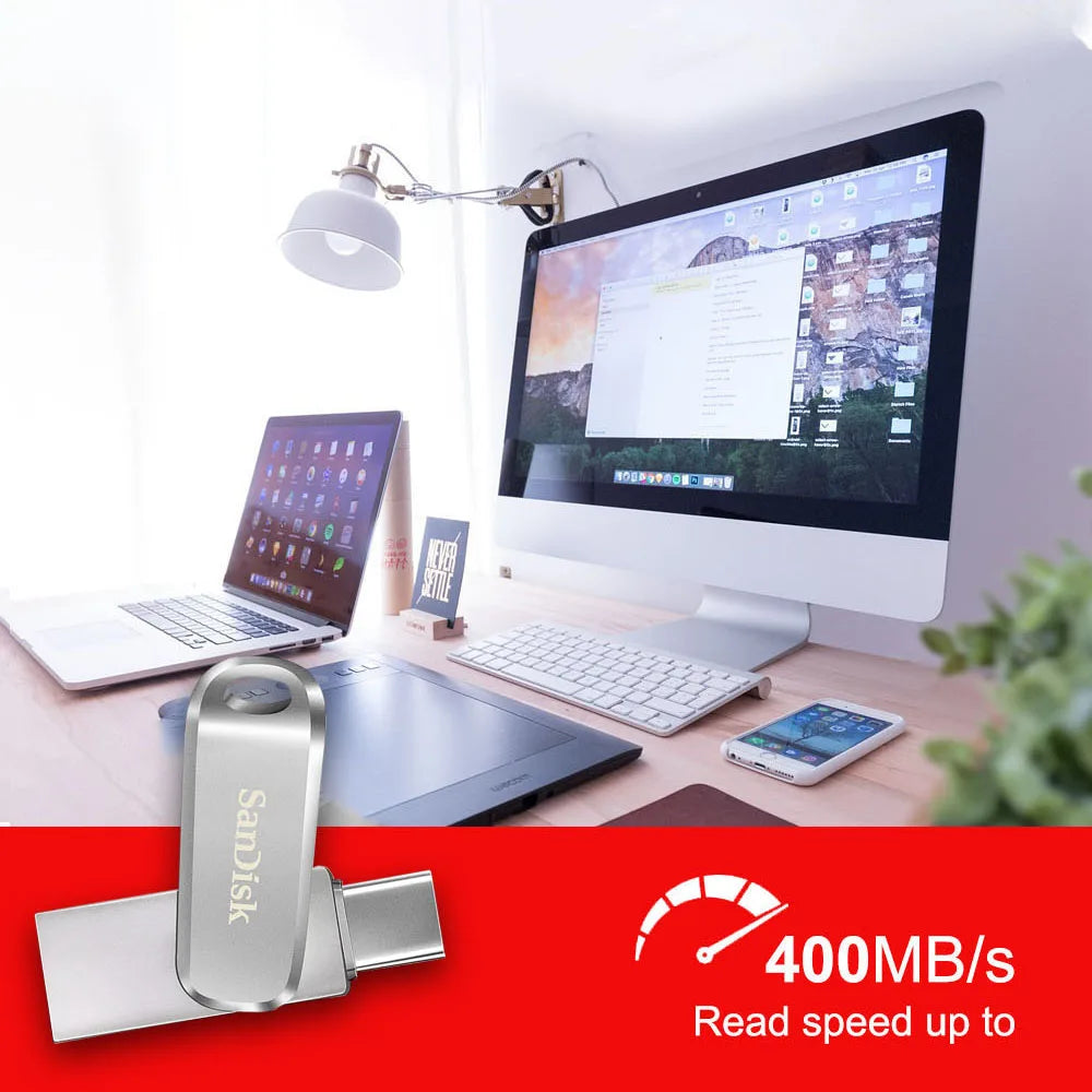 SanDisk Ultra Dual Drive Luxe USB 3.2 Type-C & Type-A Flash Drive USB Flash Drive PRIMED