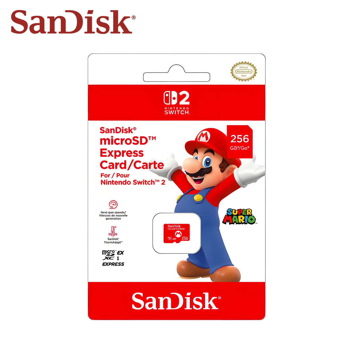 SanDisk 256GB MicroSDXC Express Card for Nintendo Switch 2 MicroSD Express Card PRIMED