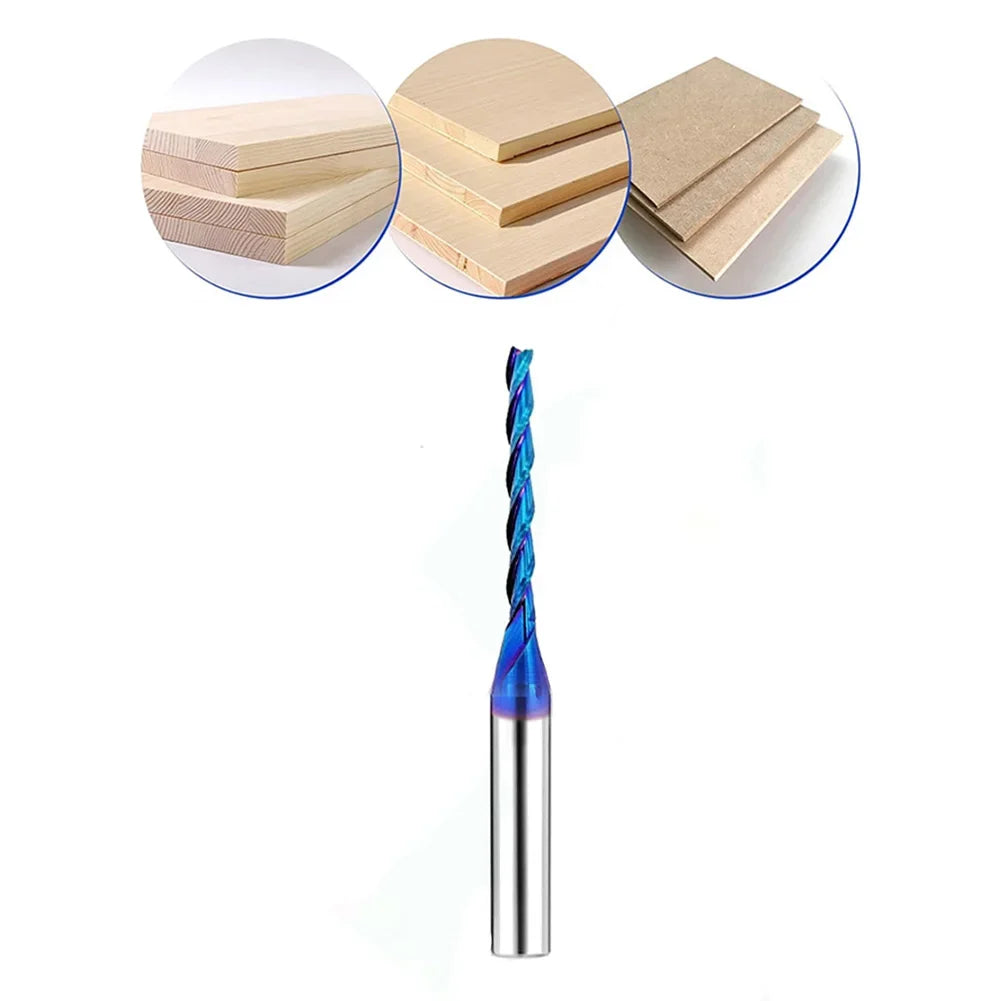 Solid Carbide Triple Edge Taper Flat CNC Milling Cutter 6.35mm