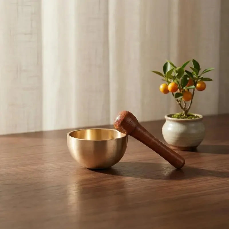 37mm Mini Brass Singing Bowl with Mallet – Meditation & Yoga