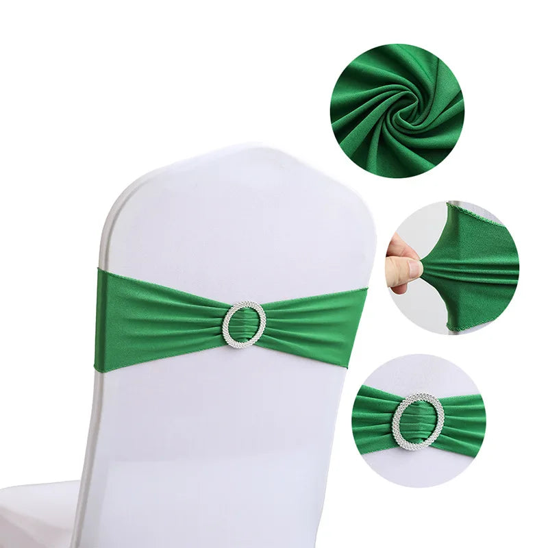 10 Pcs Spandex Chair Sashes with Buckle Slider | Wedding Décor
