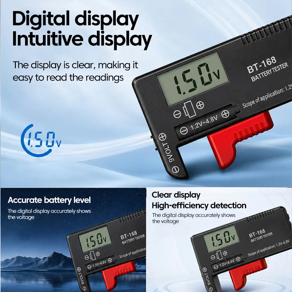 Universal Battery Level Tester 1.2V–9V | AA AAA 18650 Tester
