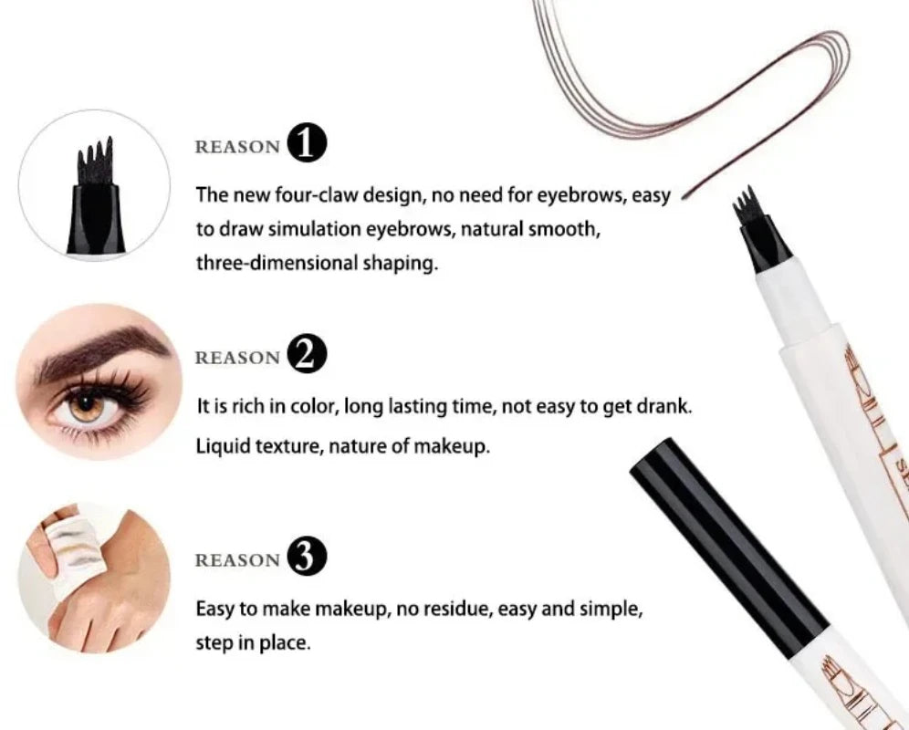 Blana 4-Fork Microblading Eyebrow Pencil | Waterproof Brow Pen Eyebrow Pencil PRIMED