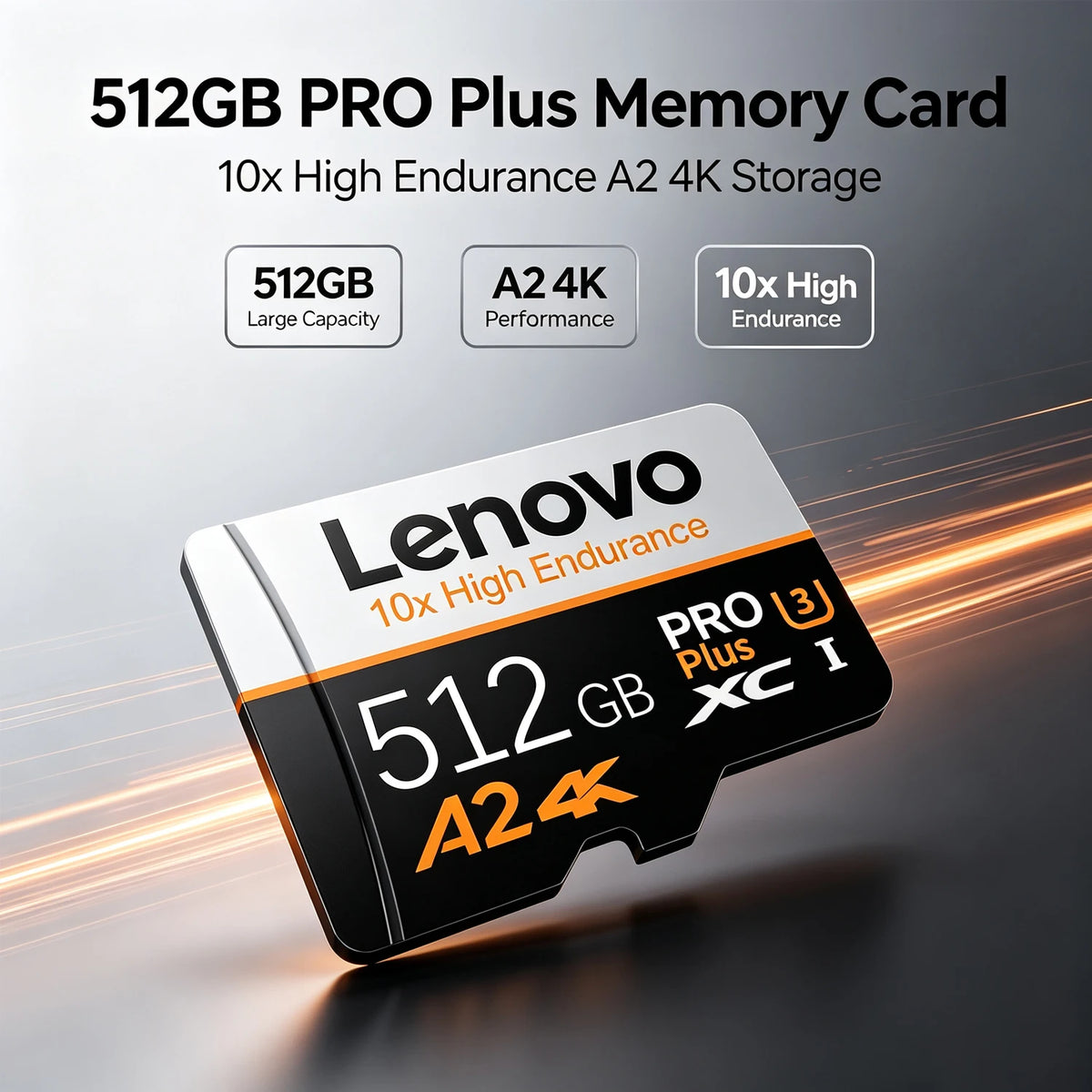 Lenovo Micro SD Card 64GB–1TB | 4K V30 U3 A2 microSDXC Micro SD Card PRIMED